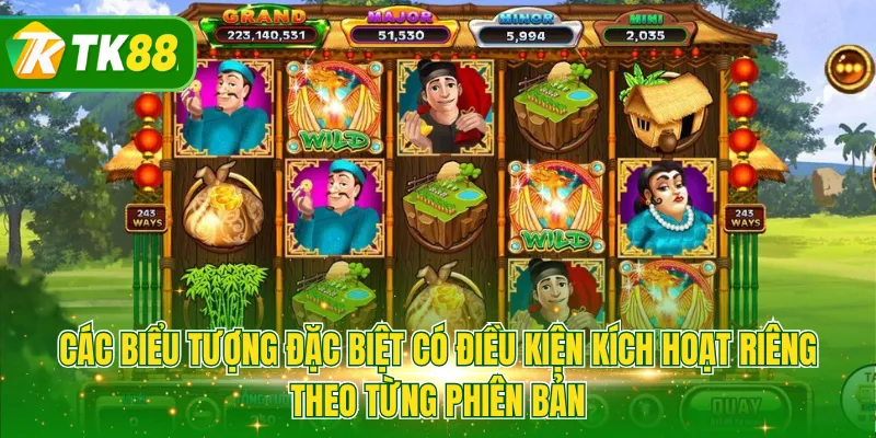 Các biểu tượng đặc biệt có điều kiện kích hoạt riêng theo từng phiên bản