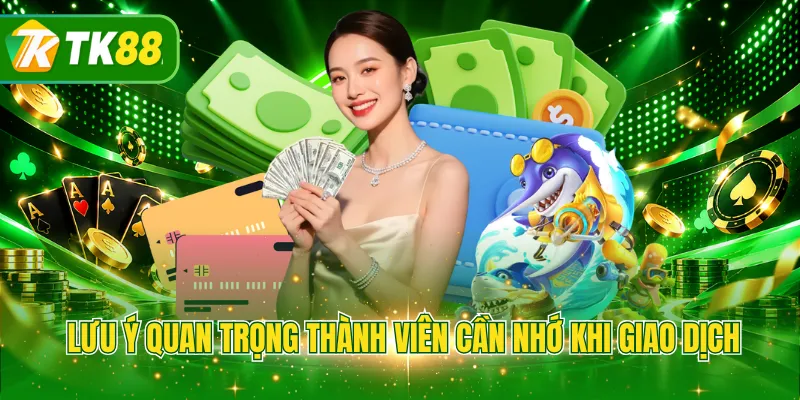 Lưu ý quan trọng thành viên cần nhớ khi giao dịch